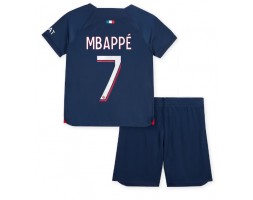Paris Saint-Germain Kylian Mbappe #7 Replica Home Stadium Kit for Kids 2023-24 Short Sleeve (+ pants)